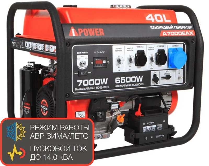 A-iPower Бензиновый генератор A7000EAX арт.20119