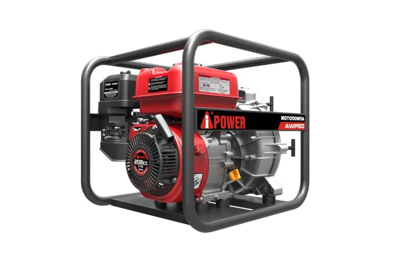 A-iPower Мотопомпа бензиновая для чистой воды AWP50 арт. 30121, диам. част 10мм; мощн. 7л/с